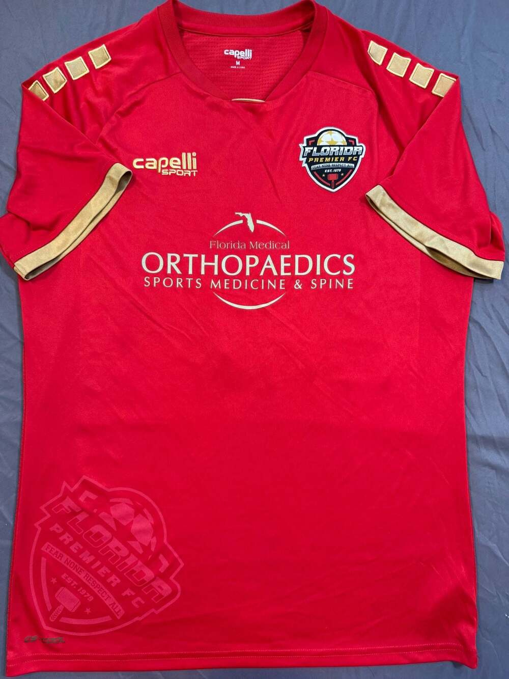 Capelli Sport Florida Premier FC Florida Medical Orthopaedic Red Soccer Jersey M
